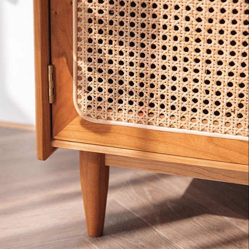 MOVIUS Rustic Rattan Display Cabinet