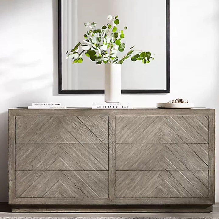 LEO Rustic Solid Wood Sideboard