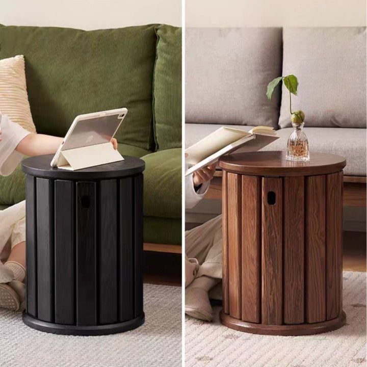 DOZIA Scandinavian Oak Wood Stackable Stool