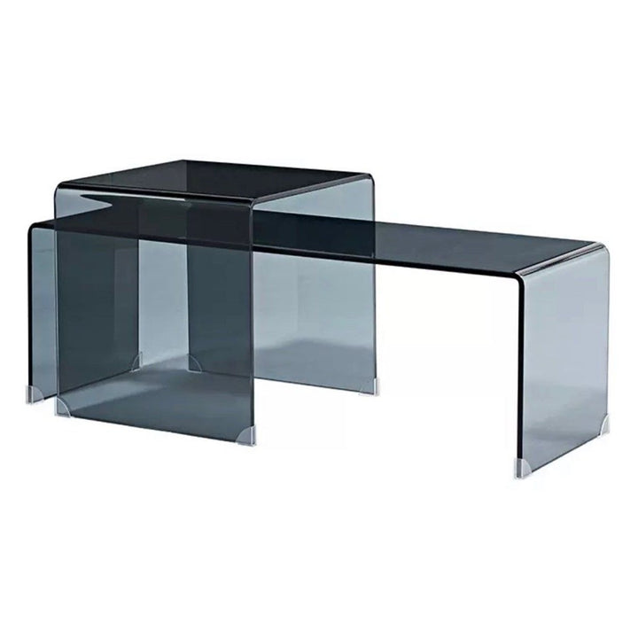 KOBESI Glass Coffee Table Set