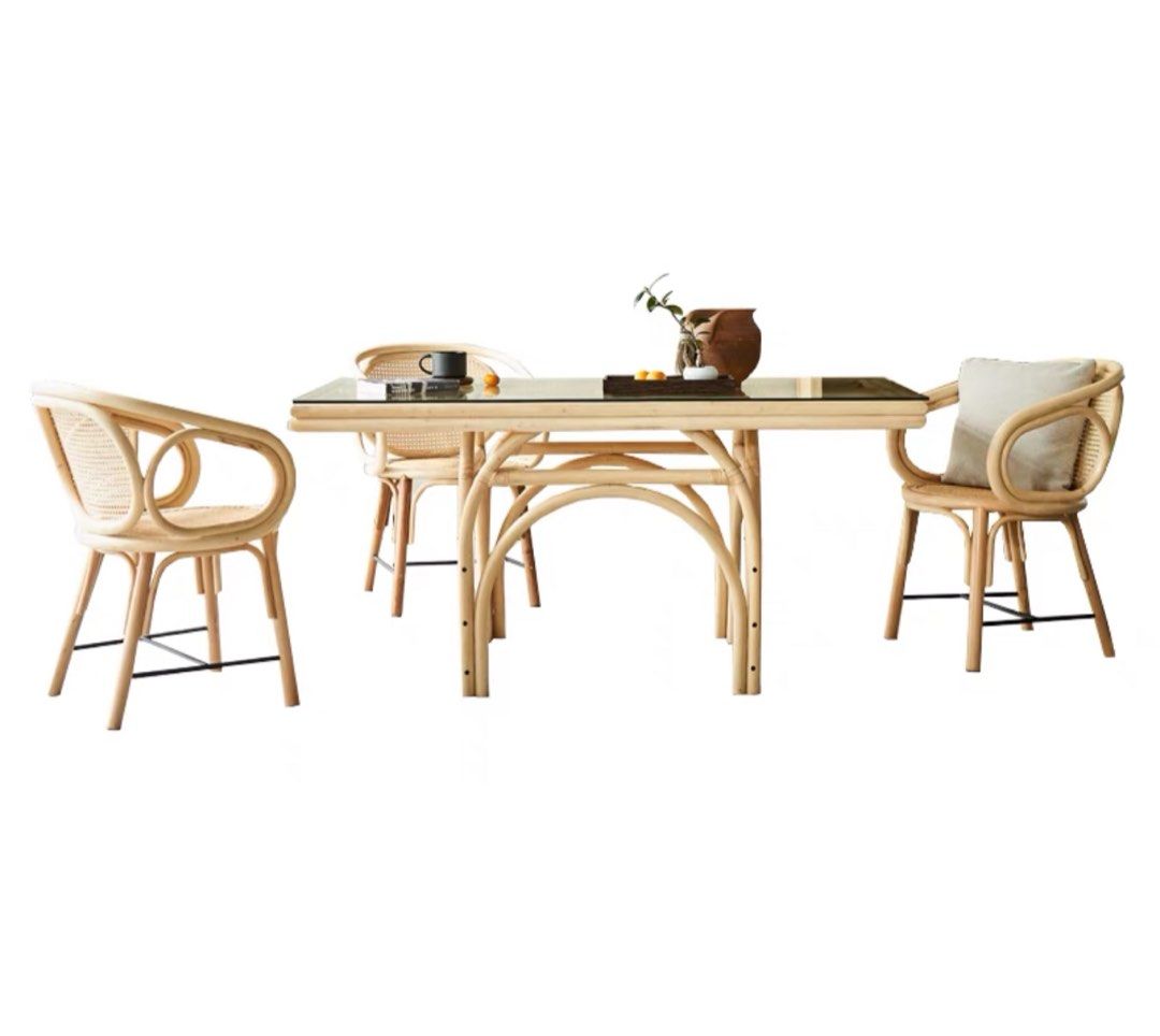 KAILANI Rustic Rattan Dining Table