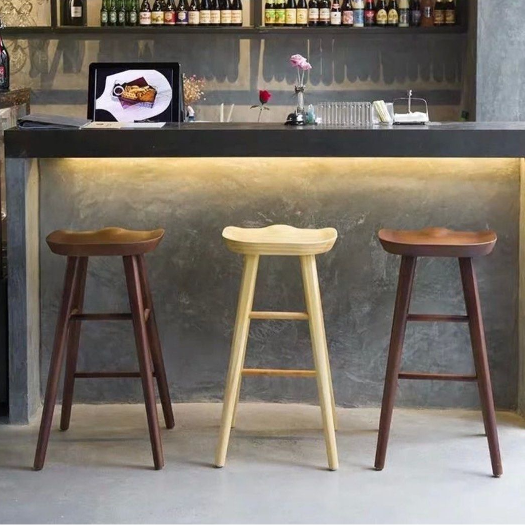 GERMEIN Solid Wood Bar Stool