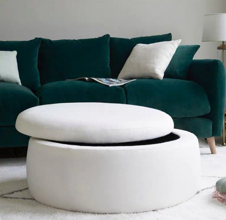JEREMIAS Modern Round Storage Ottoman
