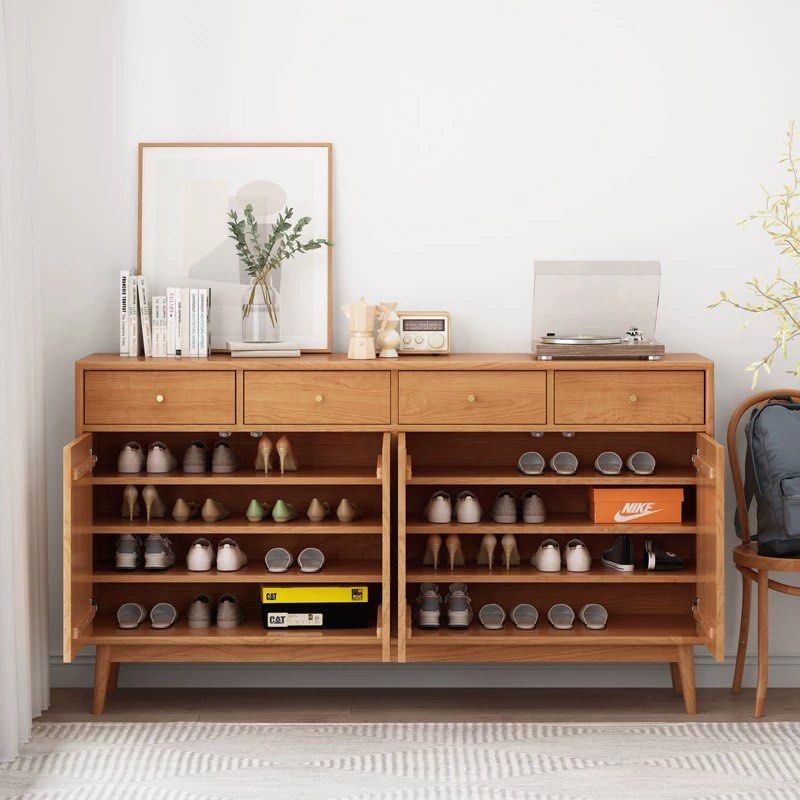 EURON Japandi Solid Wood Shoe Cabinet