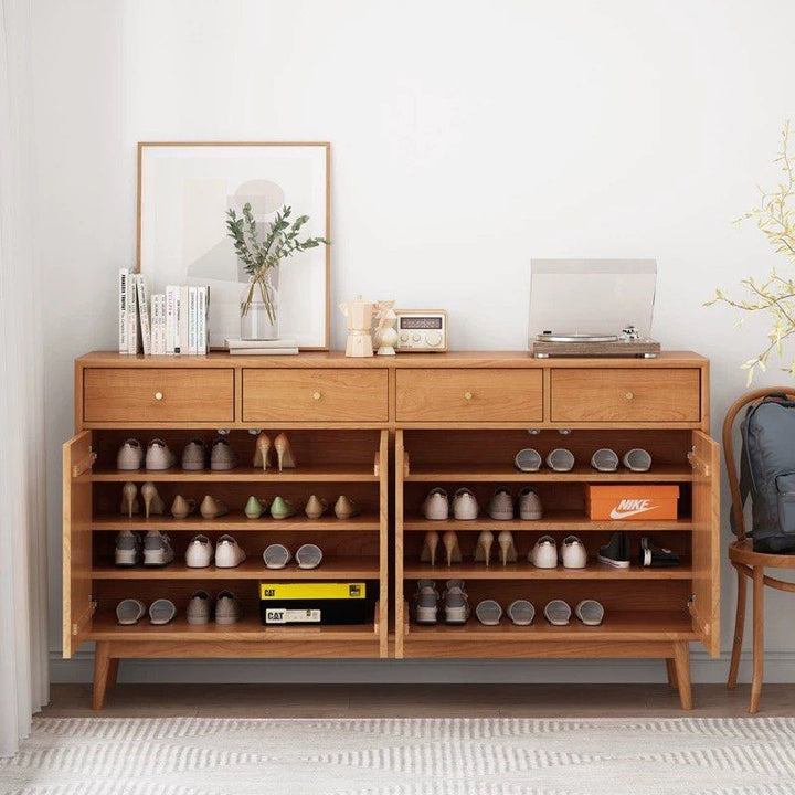 EURON Japandi Solid Wood Shoe Cabinet