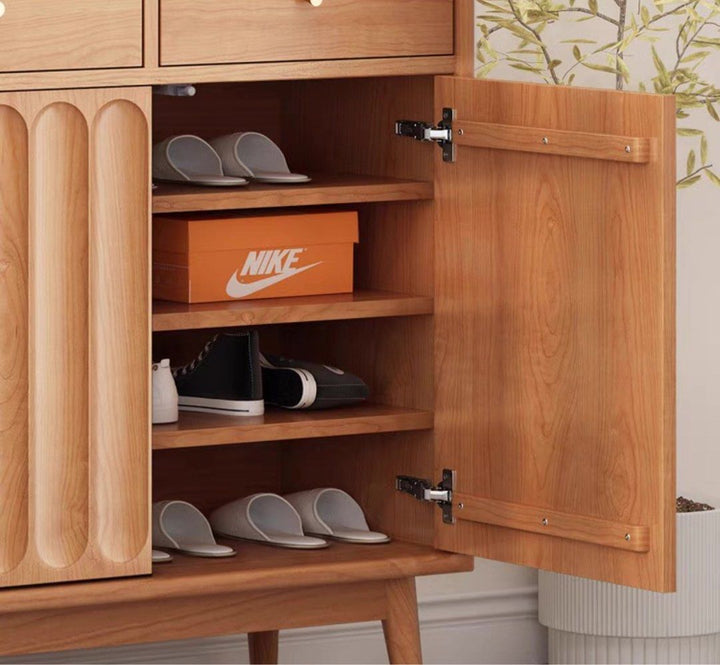 EURON Japandi Solid Wood Shoe Cabinet