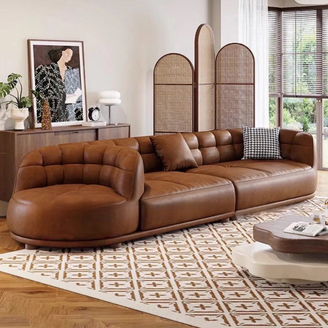 KYVRA Modern Revolving Swivel Chair Leather Sofa
