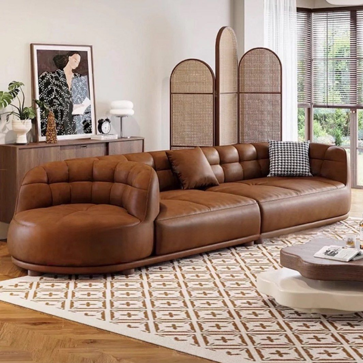 KYVRA Modern Revolving Swivel Chair Leather Sofa