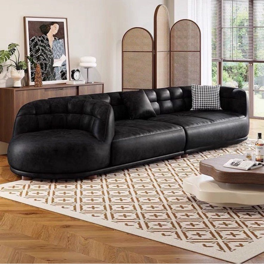KYVRA Modern Revolving Swivel Chair Leather Sofa