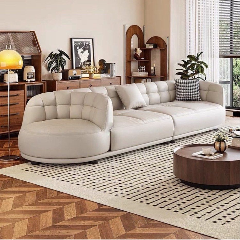 KYVRA Modern Revolving Swivel Chair Leather Sofa