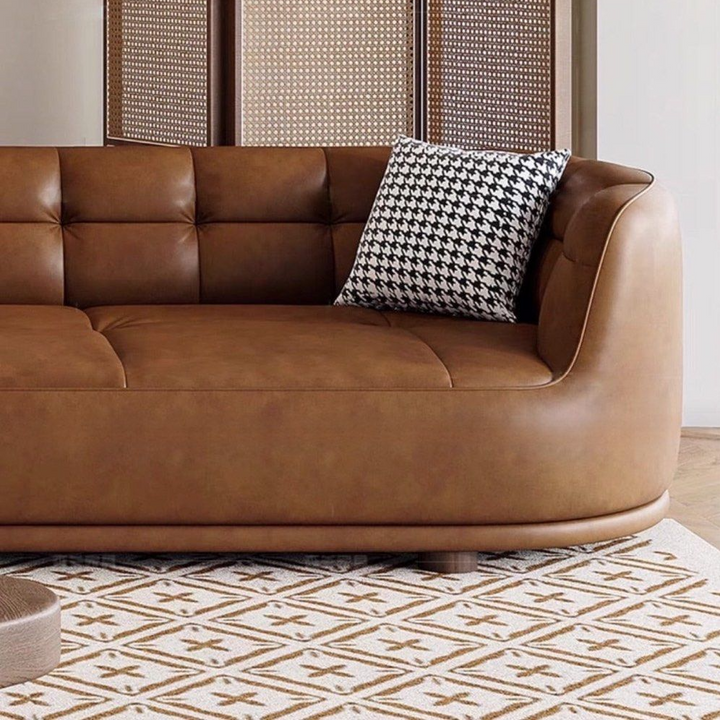 KYVRA Modern Revolving Swivel Chair Leather Sofa