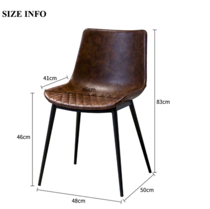 MAREK Leather Dining Chair (set of 2) - Radical Homes Singapore