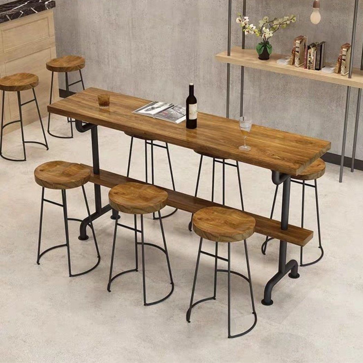 ZYLO Industrial Solid Wood Bar Table