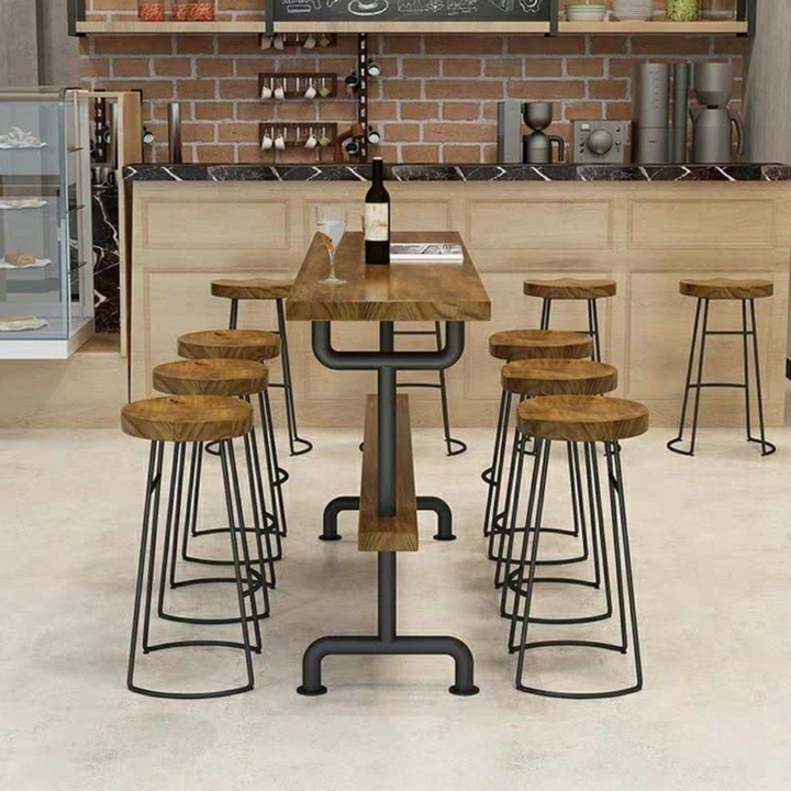 ZYLO Industrial Solid Wood Bar Table