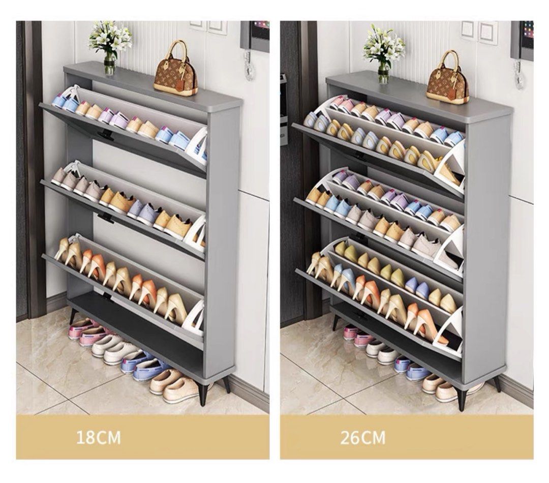 EVORA Modern Ultra Slim Shoe Cabinet