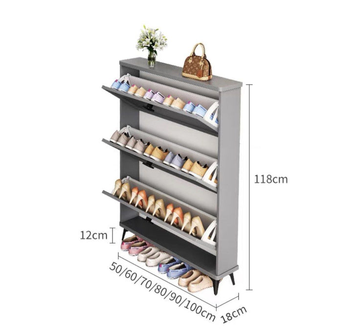EVORA Modern Ultra Slim Shoe Cabinet