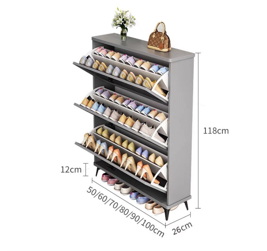 EVORA Modern Ultra Slim Shoe Cabinet
