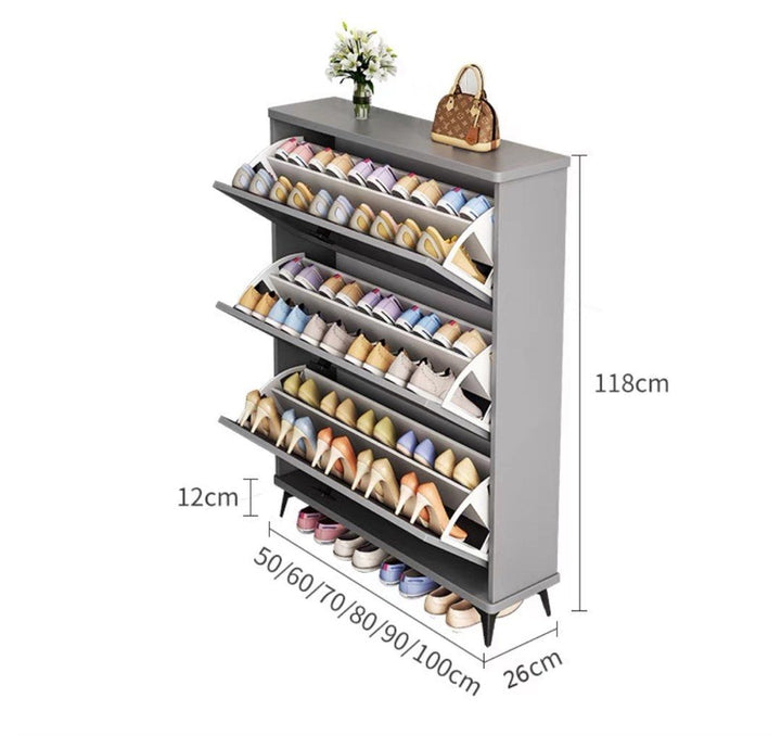 EVORA Modern Ultra Slim Shoe Cabinet