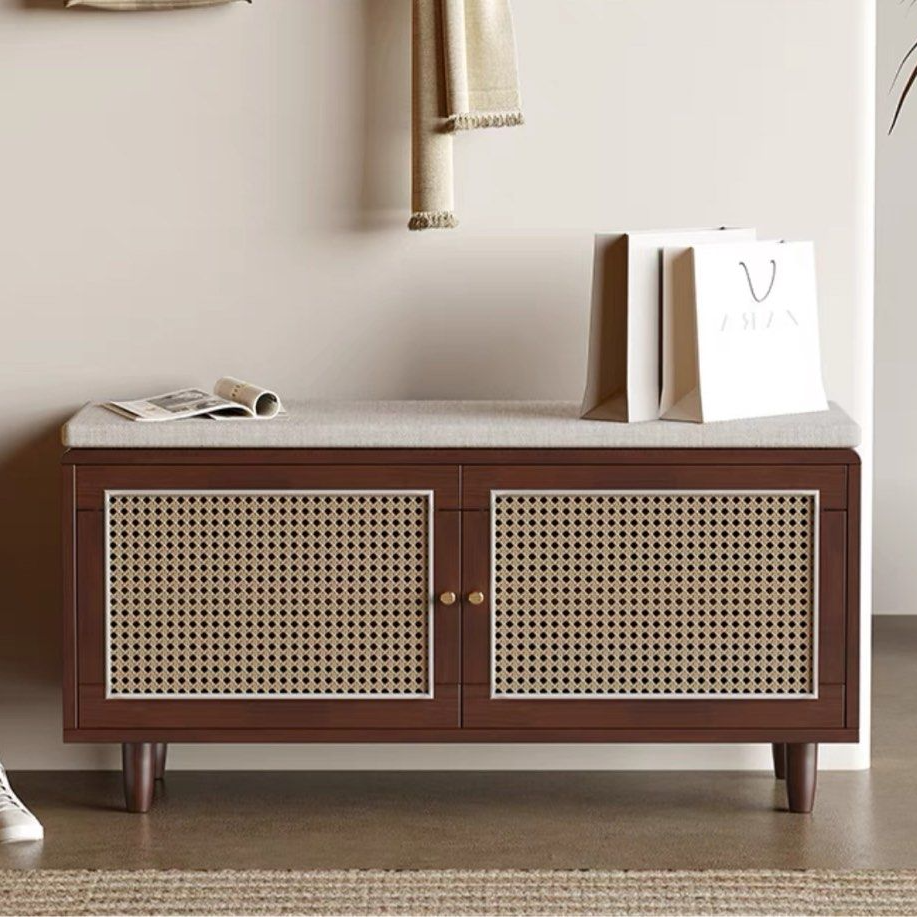 EMBERLY Japandi Solid Wood Storage Bench