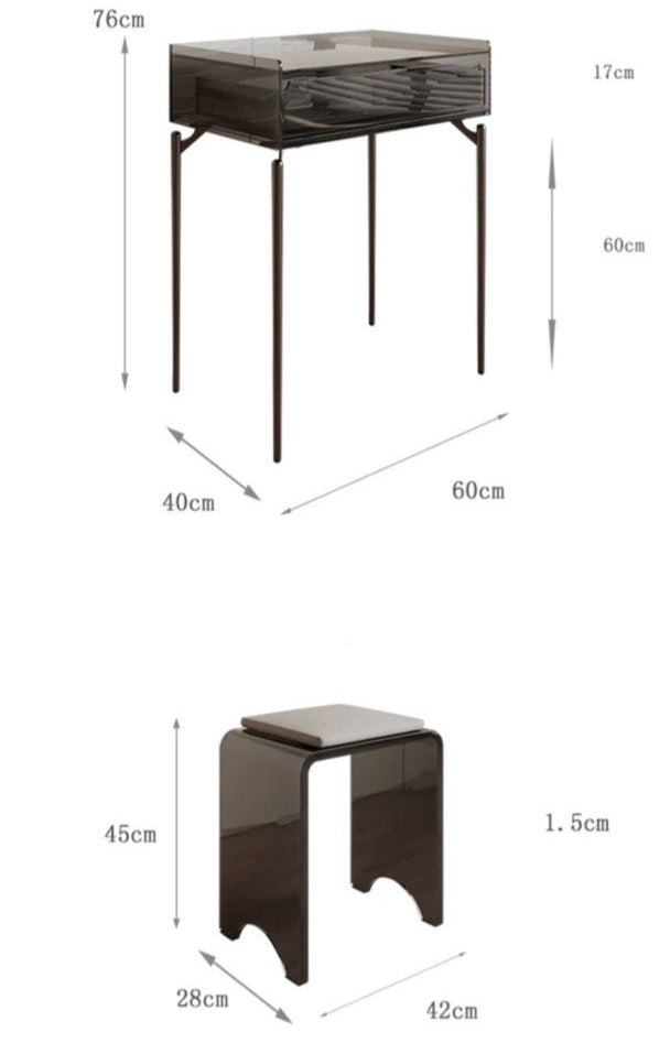 FARES Minimalist Acrylic Vanity Table Set