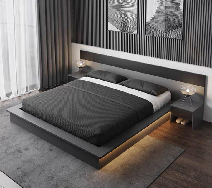 FENTY Modern Grey LED Bedframe