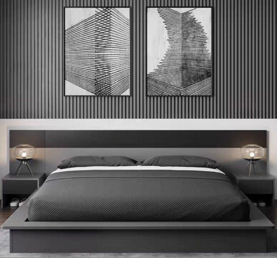 FENTY Modern Grey LED Bedframe