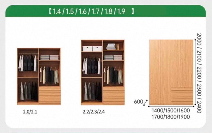 FERUEN Modern Solid Wood Wardrobe