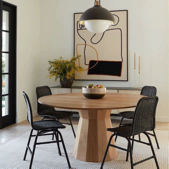 LAMIER Modern Solid Wood Round Dining Table