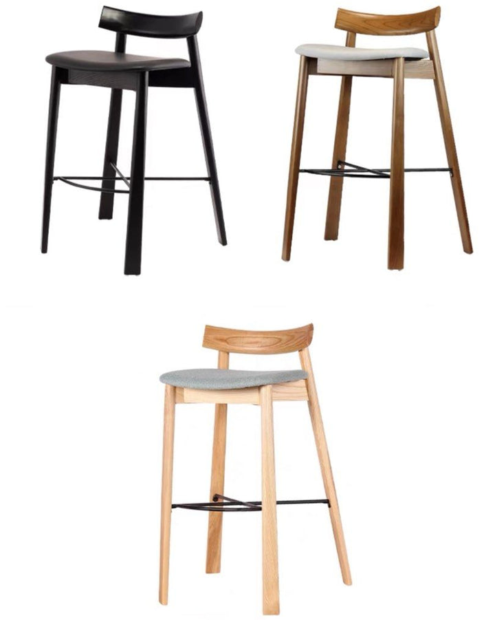 TRISHA Modern Solid Wood Bar Stool