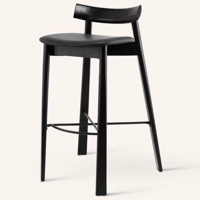 TRISHA Modern Solid Wood Bar Stool