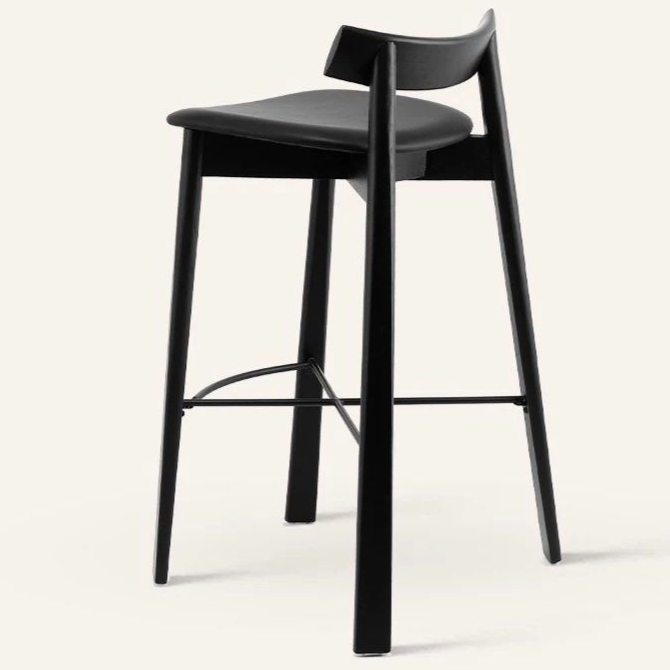 TRISHA Modern Solid Wood Bar Stool