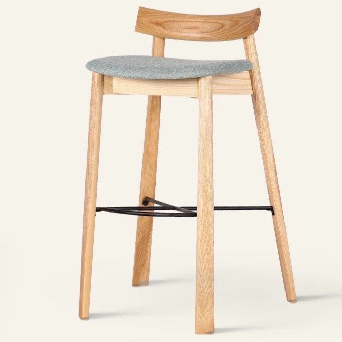 TRISHA Modern Solid Wood Bar Stool