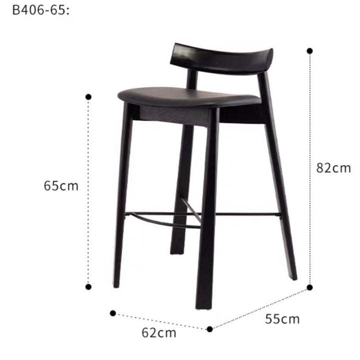 TRISHA Modern Solid Wood Bar Stool