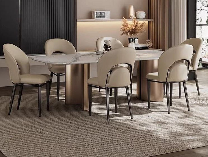 NASO Modern Leather Dining Chair - Radical Homes Singapore