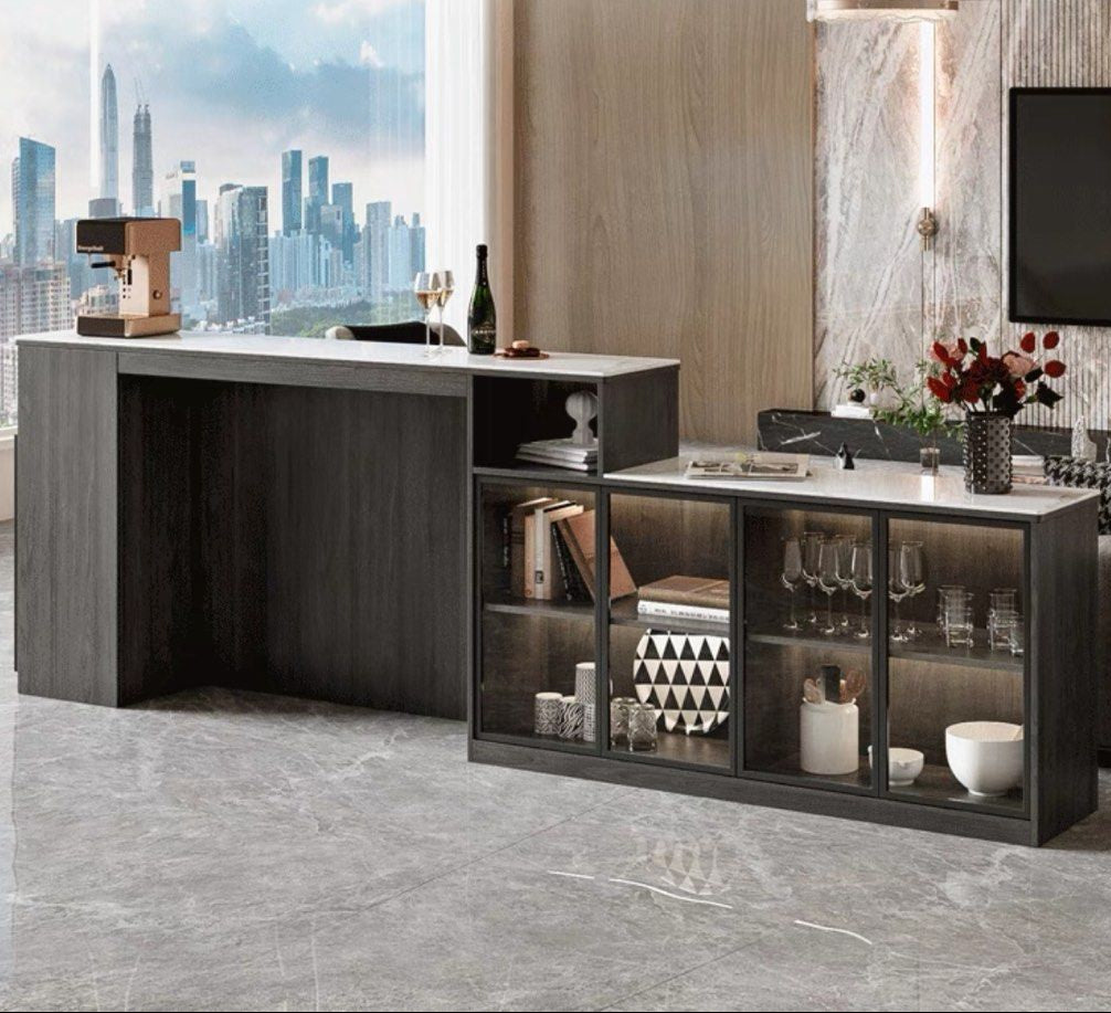 BETRA Modern Sintered Stone Bar Table Cabinet