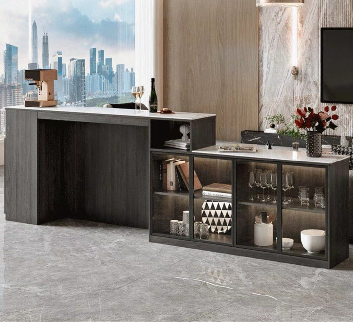 BETRA Modern Sintered Stone Bar Table Cabinet