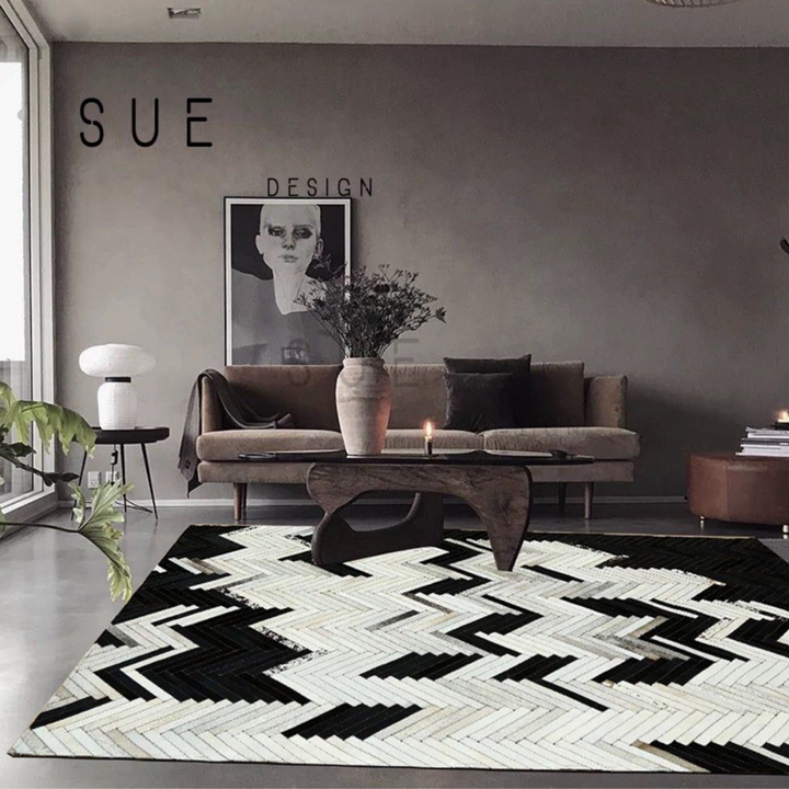GREGORY Modern Cowhide Leather Rug