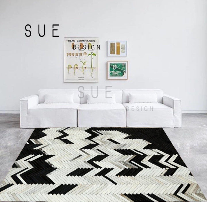 GREGORY Modern Cowhide Leather Rug