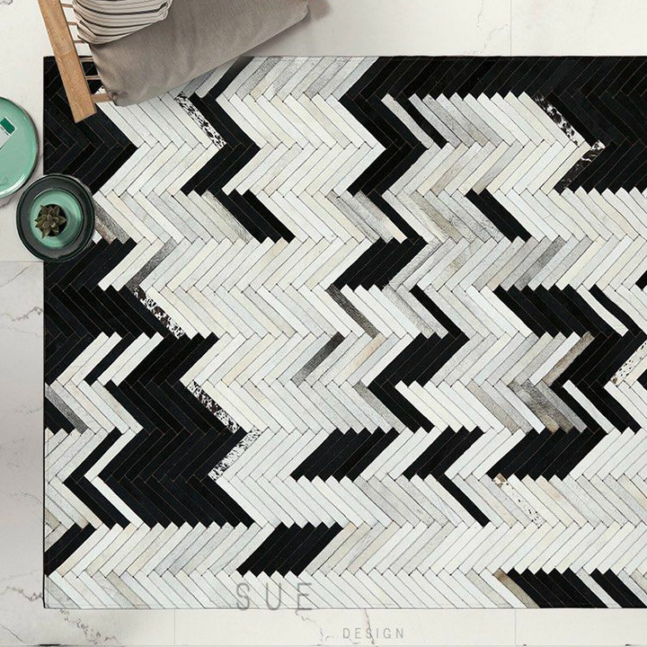 GREGORY Modern Cowhide Leather Rug