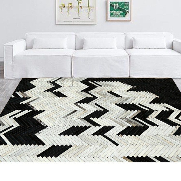 GREGORY Modern Cowhide Leather Rug
