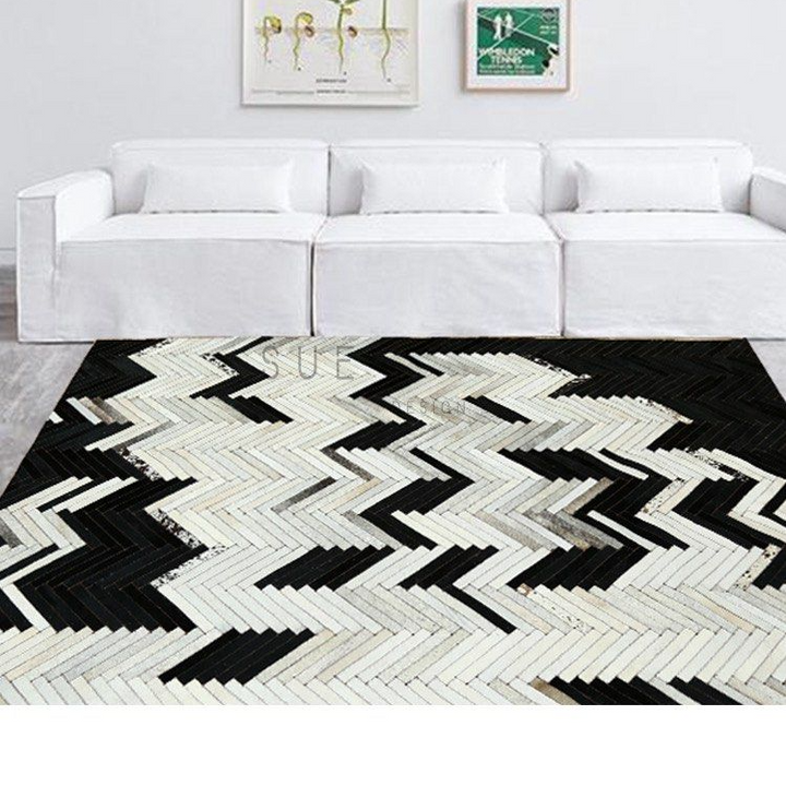 GREGORY Modern Cowhide Leather Rug