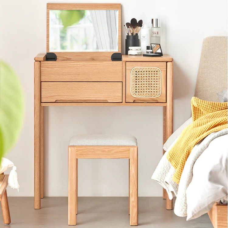 FUCCI Solid Wood Vanity Table & Stool