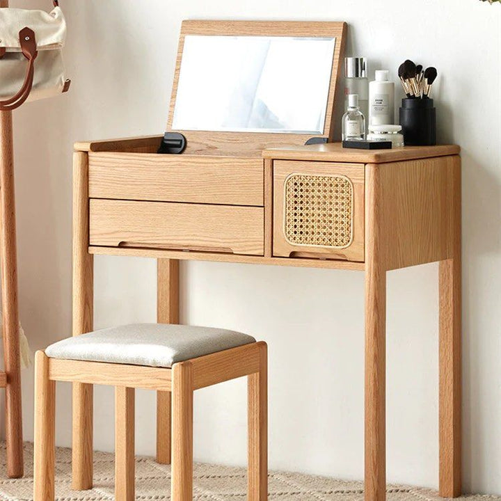 FUCCI Solid Wood Vanity Table & Stool