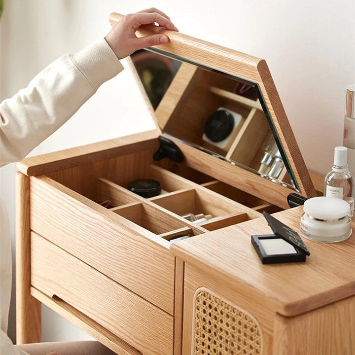 FUCCI Solid Wood Vanity Table & Stool