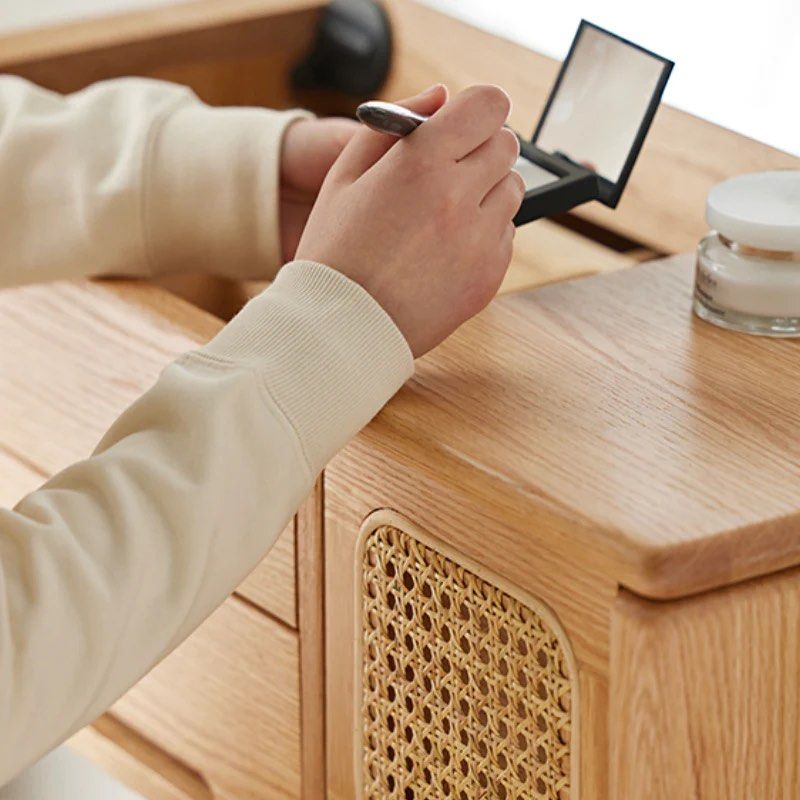 FUCCI Solid Wood Vanity Table & Stool