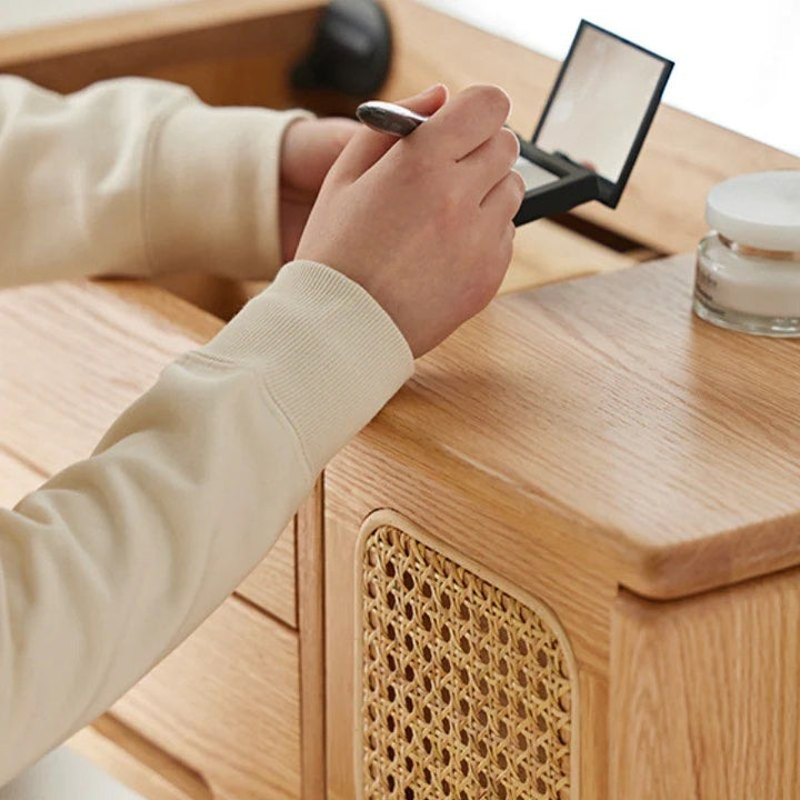 FUCCI Solid Wood Vanity Table & Stool