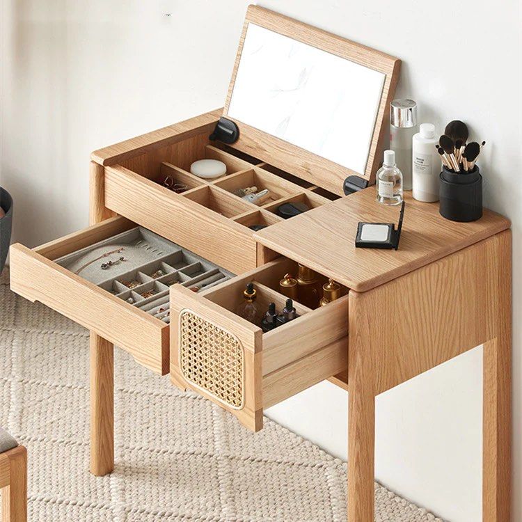 FUCCI Solid Wood Vanity Table & Stool
