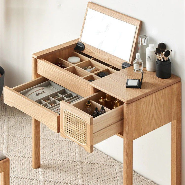 FUCCI Solid Wood Vanity Table & Stool