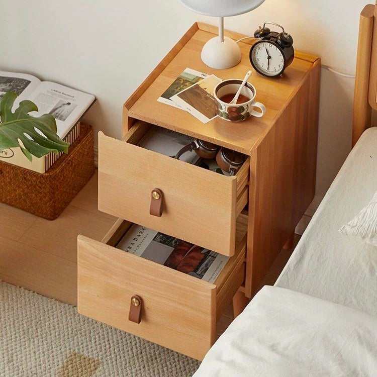 GABBEY Modern Solid Wood Bedside Table
