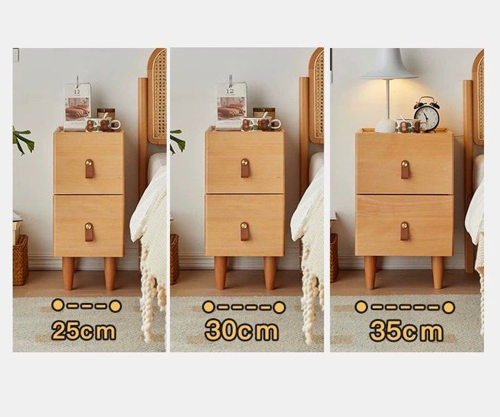 GABBEY Modern Solid Wood Bedside Table